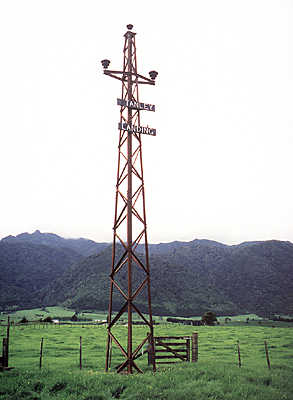 Power pylon at Stanley Landing, Matamata 2003